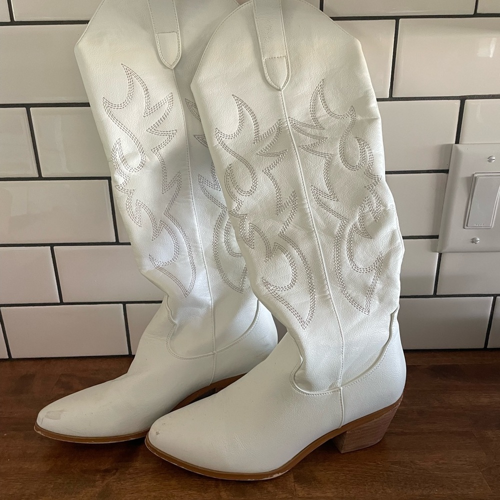 White cowboy boots